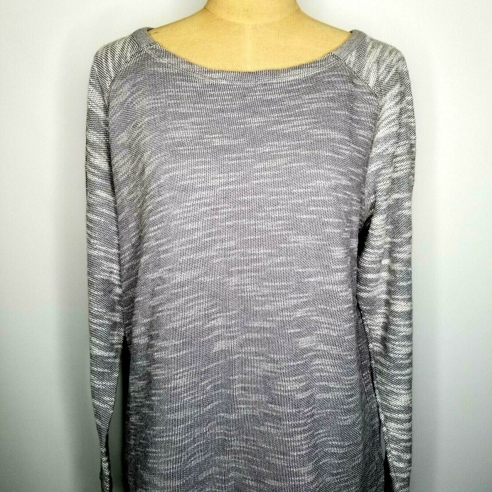CHAMPION Athletic Women's Pullover Top XL Gray Long Sleeve Scoop Neck Banded Hem